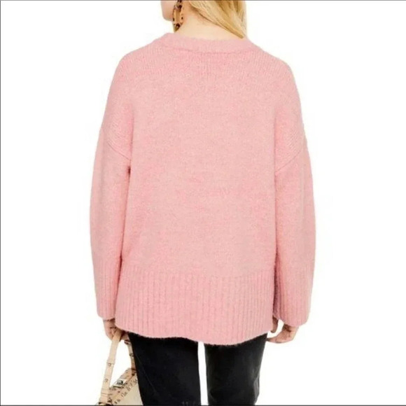 TopShop Deep Hem Supersoft Sweater Pullover Pink L - Picture 2 of 7